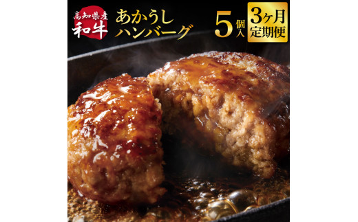 t211cdm 創業50年老舗レストランの幻の和牛あかうしハンバーグ130g×5ケ 3ヶ月定期便 土佐あかうし 美鮮豚 牛肉 高級 ハンバーグ 冷凍 美味しい 肉汁ハンバーグ 焼くだけ 小分け 個包装 高級 国産 定期便 定期コース