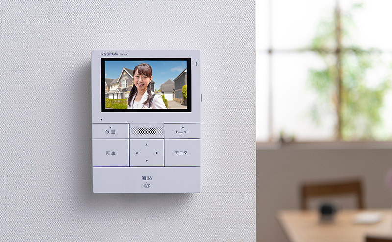 ドアホン インターホン テレビ モニター テレビドアホン TD-SM3010T-WSH ホワイト/ガンメタリック 録画機能 動画 自動録画 広角レンズ LEDライト 留守 簡単操作 アイリスオーヤマ 