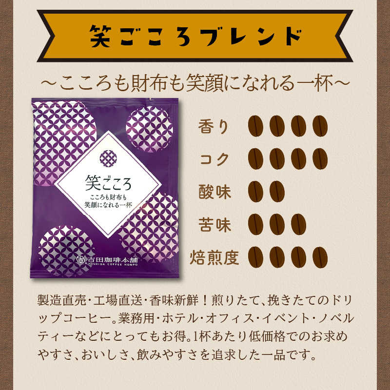 大阪府泉南市のふるさと納税 【吉田珈琲本舗】煎りたて、挽きたて!ドリップコーヒー4種50袋【配送不可地域：北海道・沖縄・離島】【010E-033】