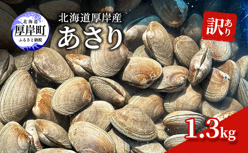 【北海道厚岸町】訳あり 北海道 厚岸産 あさり1.3kg 魚貝類 海の幸 グルメ 大粒 肉厚 砂抜き済み
