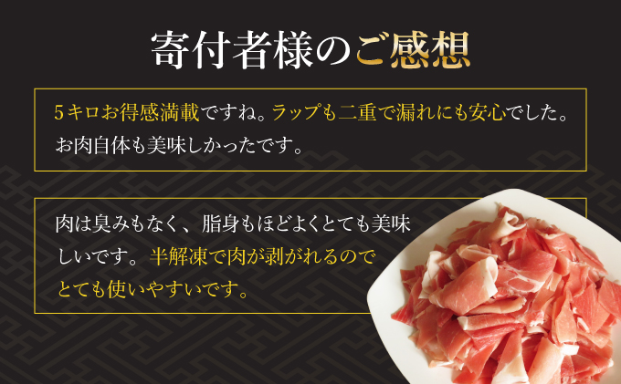 宮崎県串間市のふるさと納税 KU231 【数量限定】宮崎県産豚こま　計5kｇ(500ｇ×10パック)　炒め物や煮物にもオススメ！