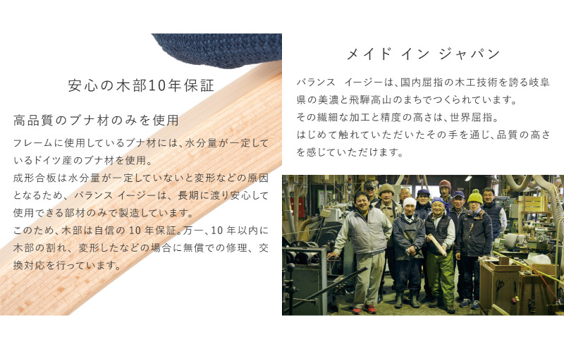 岐阜県美濃市のふるさと納税 バランス イージー(カバーなし)とイージーライティングボードMのセット デザインチェア インテリア 工芸品 背筋 イス 7段階調整