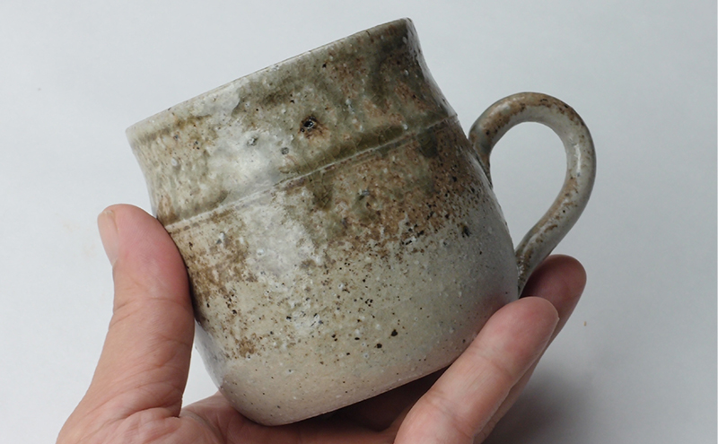寒風須恵器 把手付カップ（三浦雅人：作） 工芸品 食器 マグカップ 