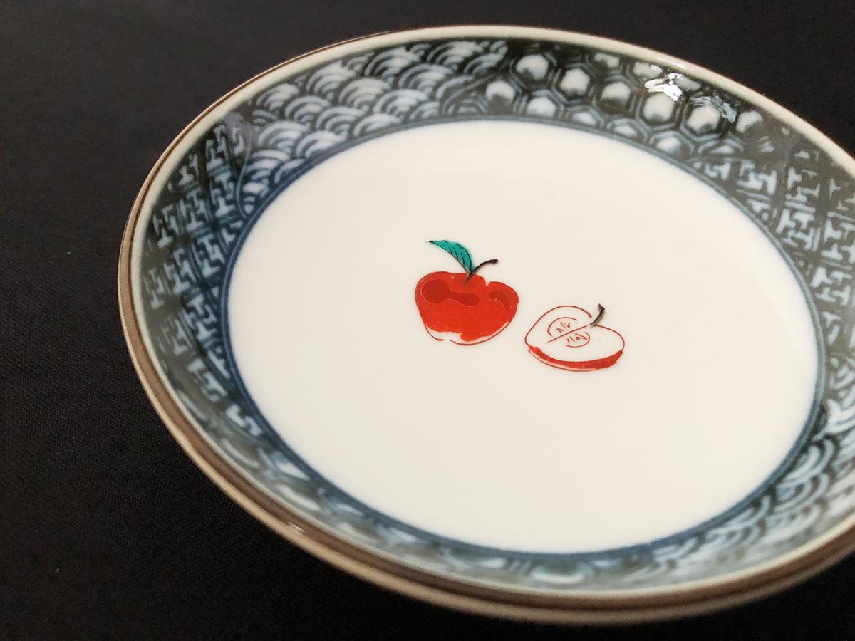 九谷焼　3.2号皿揃　くだもの（5枚セット） a01 食器 キッチン雑貨 キッチンアイテム 雑貨 小物 お皿 丸皿 食卓 テーブルコーディネート 豆皿 