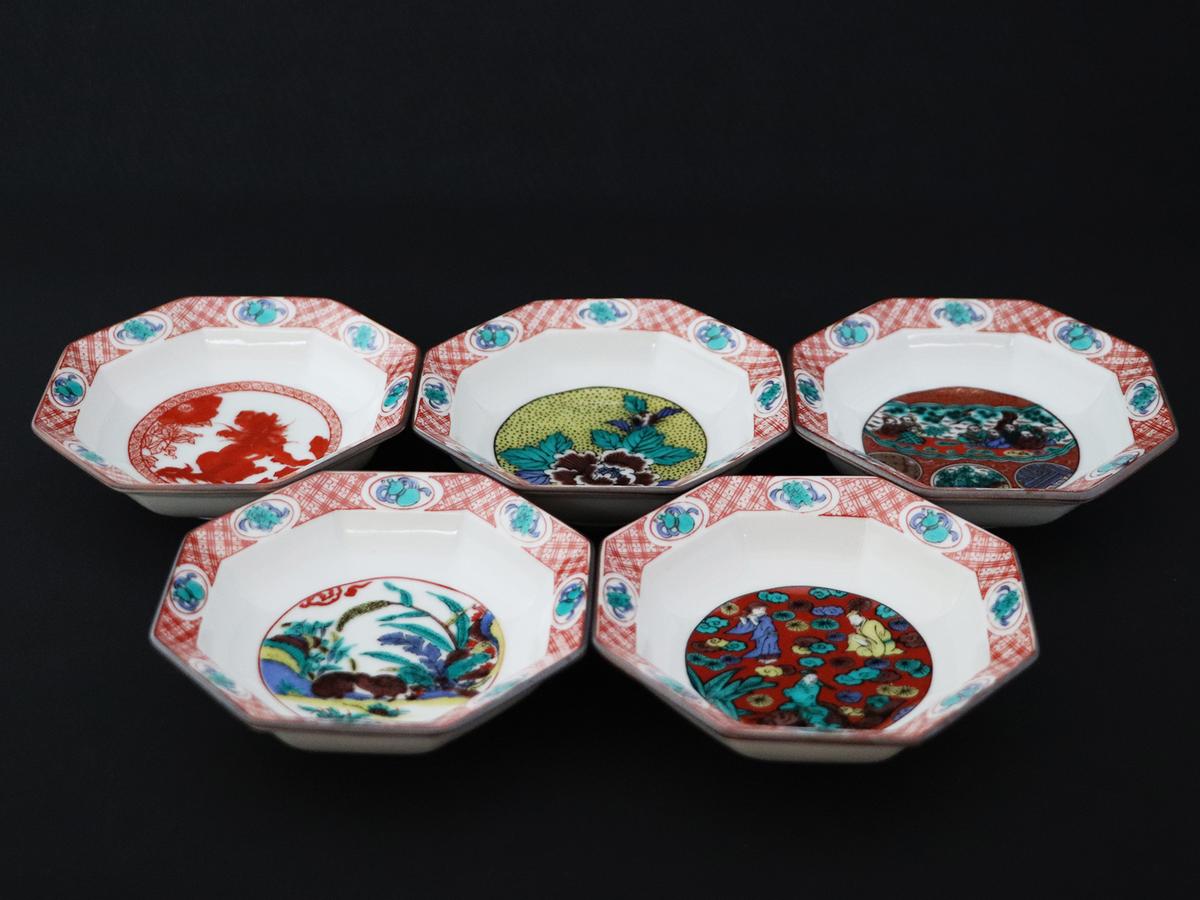 九谷焼　3.2号皿揃   時代絵 （5枚セット）a01 工芸品 