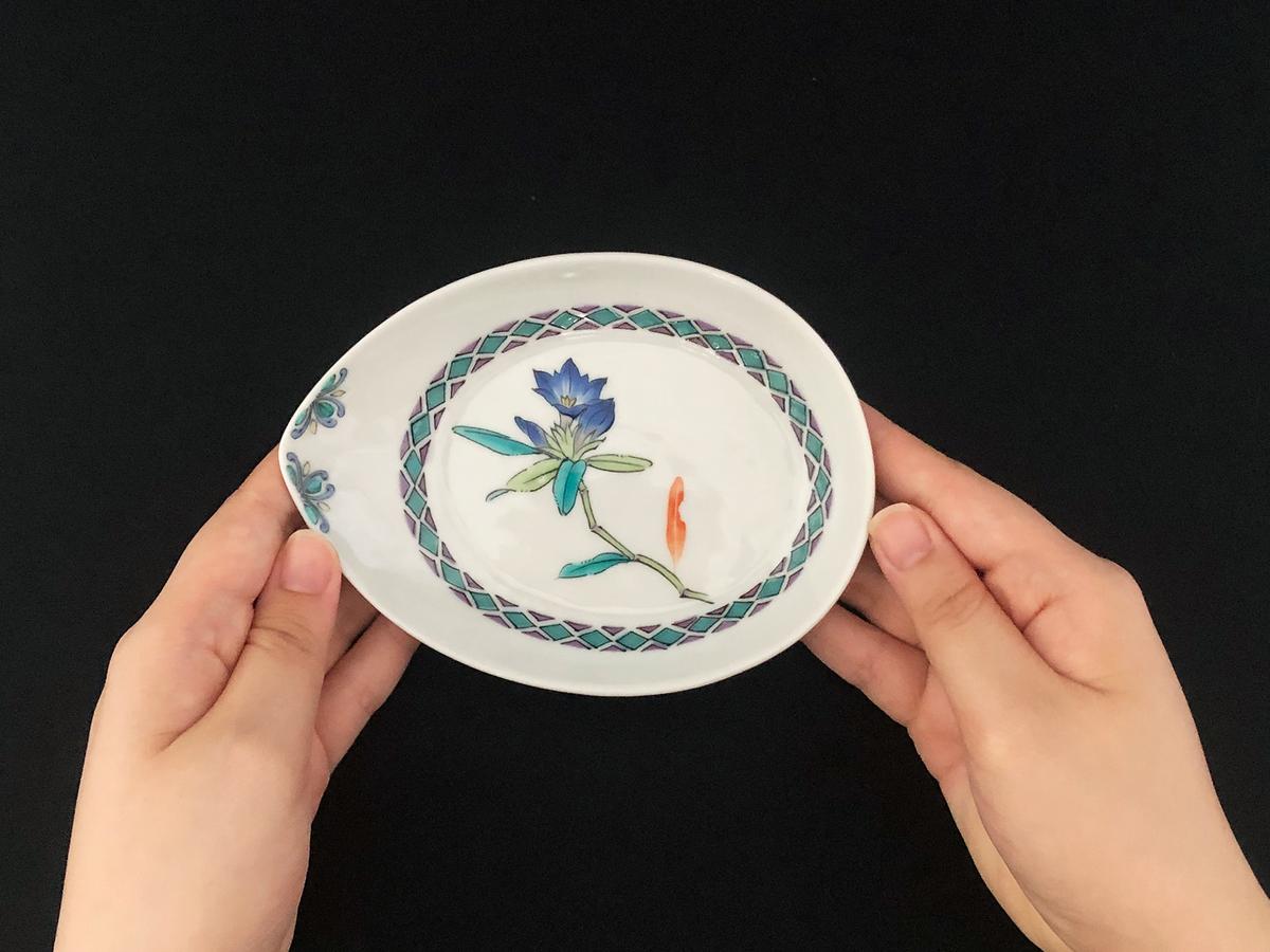 九谷焼　4.8号皿揃　草花絵変り （5枚セット）a01 食器 キッチン雑貨 キッチンアイテム 雑貨 小物 お皿 丸皿 食卓 テーブルコーディネート 