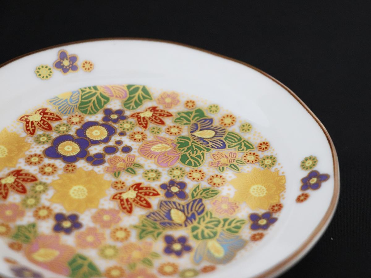 九谷焼　4.5号皿揃　花詰 （5枚セット）a01 食器 キッチン雑貨 キッチンアイテム 雑貨 小物 お皿 丸皿 食卓 テーブルコーディネート 