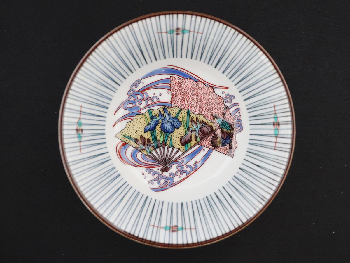 九谷焼　4.5号小鉢揃　扇絵変り （5枚セット）a01 食器 キッチン雑貨 キッチンアイテム 雑貨 小物 お皿 小皿 食卓 テーブルコーディネート 贈り物 普段使い 