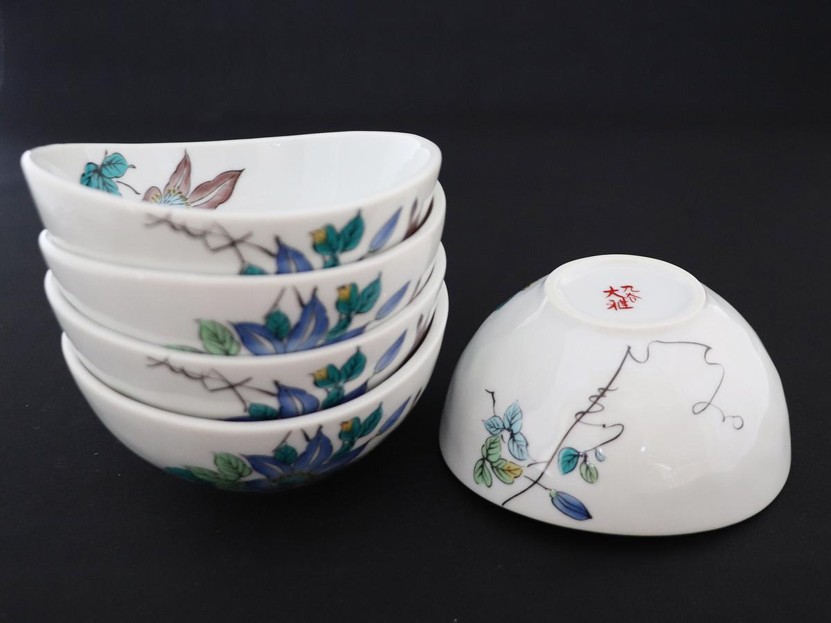 九谷焼　3.5号小鉢揃　鉄仙 （5枚セット）a01 食器 キッチン雑貨 キッチンアイテム 雑貨 小物 お皿 食卓 テーブルコーディネート 