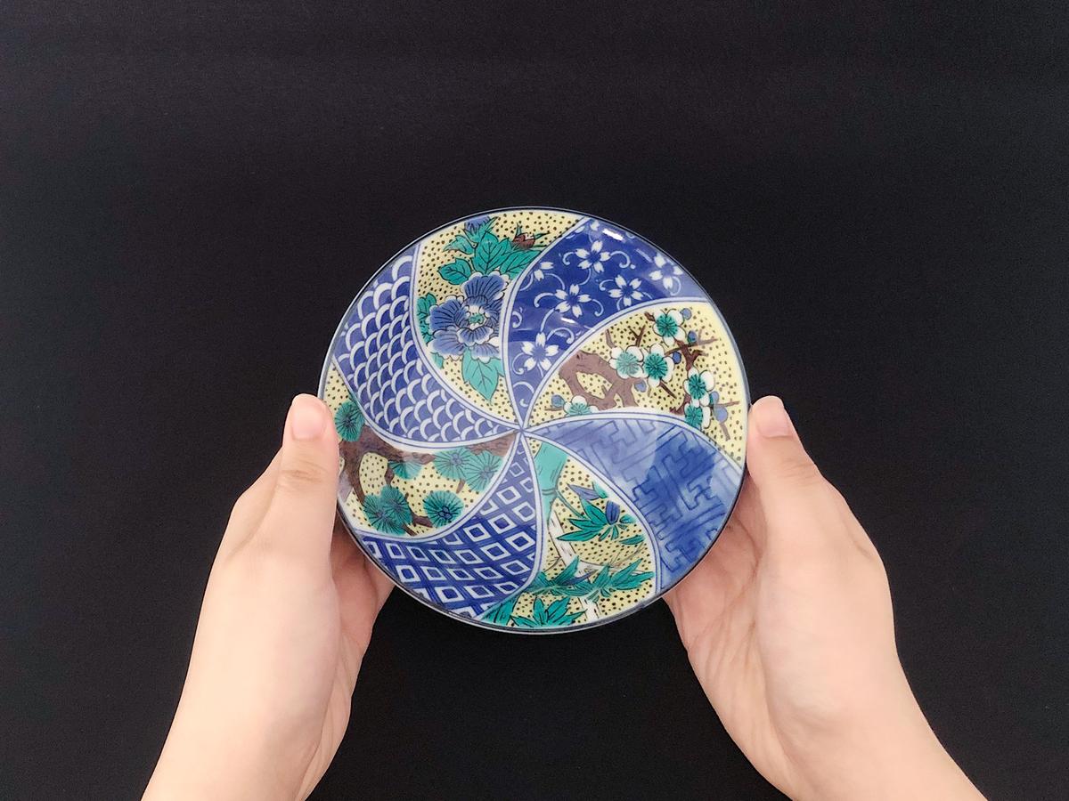 九谷焼　4.8号小鉢揃　吉田屋松竹梅 （5枚セット）a01 食器 キッチン雑貨 キッチンアイテム 雑貨 小物 お皿 小皿 食卓 テーブルコーディネート 