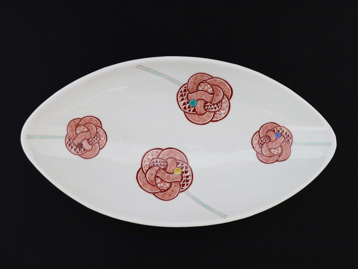 九谷焼　8.5号鉢　赤絵水引文 　a01　大志窯 食器 キッチン雑貨 キッチンアイテム 雑貨 お皿 食卓 テーブルコーディネート 盛り付け 