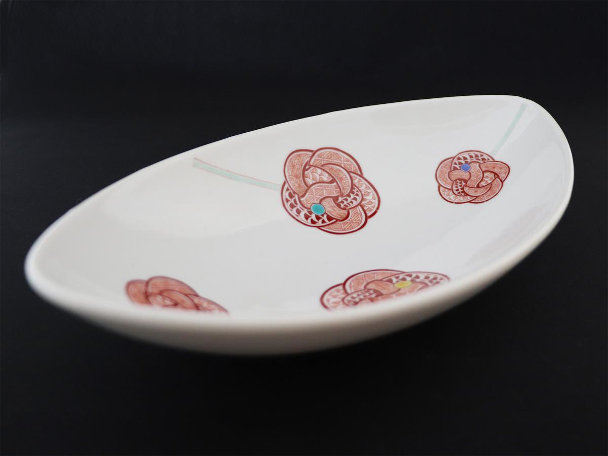 九谷焼　8.5号鉢　赤絵水引文 　a01　大志窯 食器 キッチン雑貨 キッチンアイテム 雑貨 お皿 食卓 テーブルコーディネート 盛り付け 