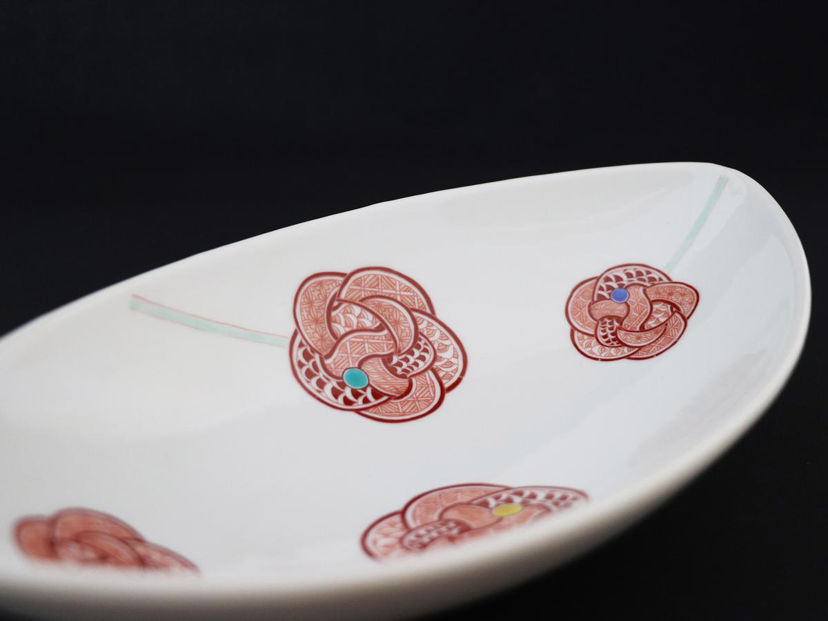 九谷焼　8.5号鉢　赤絵水引文 　a01　大志窯 食器 キッチン雑貨 キッチンアイテム 雑貨 お皿 食卓 テーブルコーディネート 盛り付け 