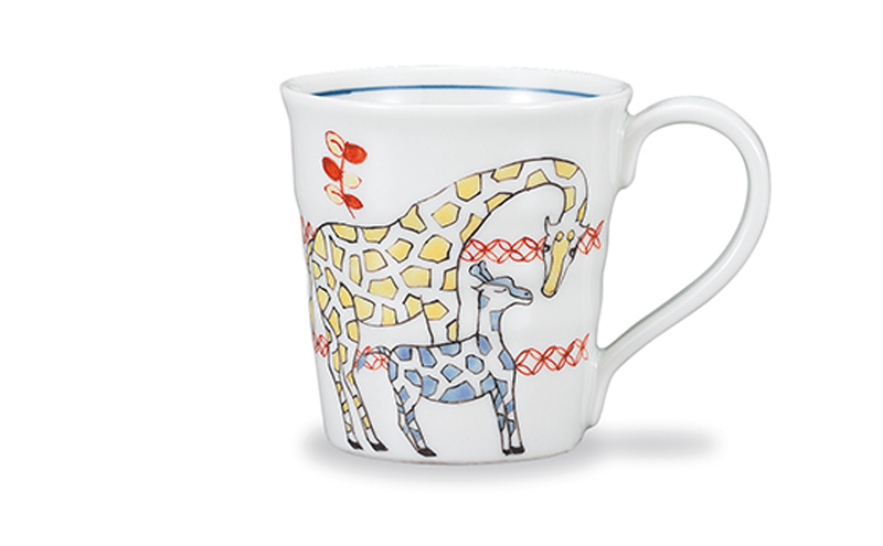 マグカップ　彩・キリン 民芸品 工芸品 雑貨 キッチン雑貨 キッチン用品 食器 コップ 動物 