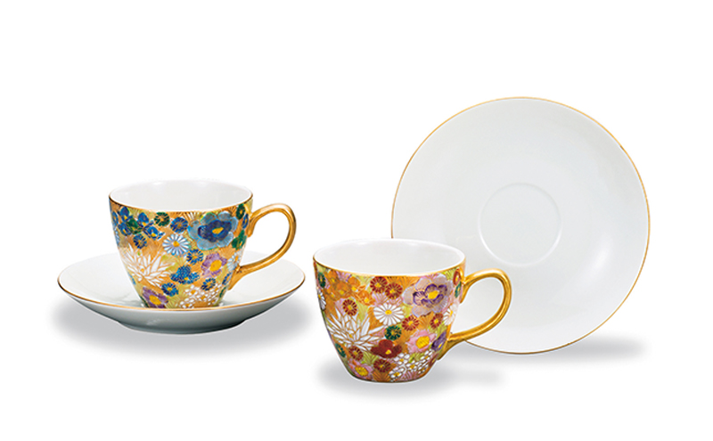 ペアカップ＆ソーサー　金花詰 民芸品 工芸品 雑貨 キッチン雑貨 キッチン用品 食器 コップ 