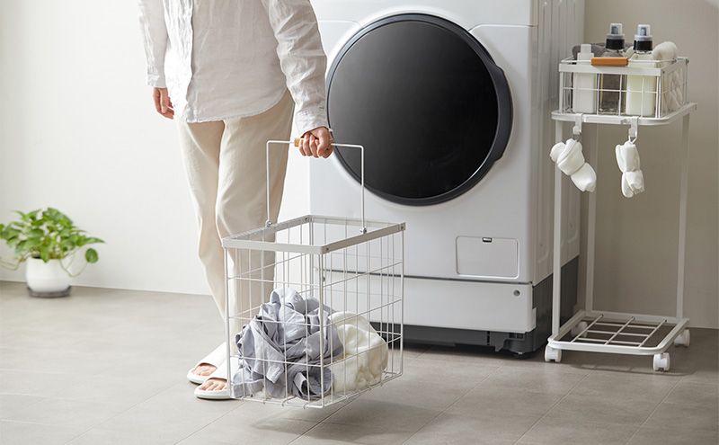 ランドリーラック バスケット ランドリーバスケットワゴン 2段 LBW-452 ホワイト 台車 ワゴン キャスター付き 41.5L 北欧 おしゃれ 洗濯 洗面所 脱衣所 収納 ラック アイリスオーヤマ インテリア 