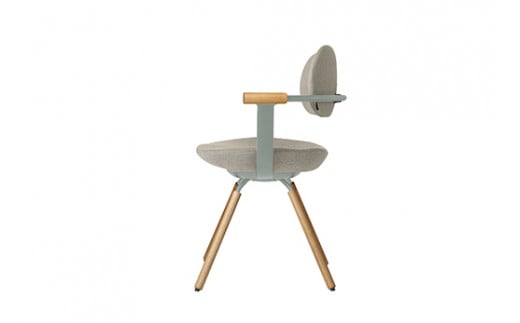 イトーキ バーテブラ03 （vertebra03）ワークチェア【 お客様組立品 ( かんたん組立 ) /   4本脚 回転 木タイプ/オークライト CD張地：H9/エクリュベージュ 本体：L4/ペールオリーブ / 柴田文江氏デザイン / 日本製 】  オフィスチェア デスクチェア ダイニングチェア KG-877CD-L4H9CF (KG-877CD-L4H9C)【EI095W】