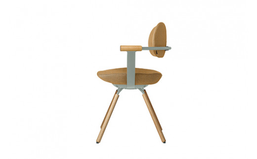 イトーキ バーテブラ03 （vertebra03）ワークチェア【 お客様組立品 ( かんたん組立 ) /   4本脚 回転 木タイプ/オークライト CD張地：Y2/ディープイエロー 本体：L4/ペールオリーブ / 柴田文江氏デザイン / 日本製 】  オフィスチェア デスクチェア ダイニングチェア KG-877CD-L4Y2CF (KG-877CD-L4Y2C)【EI096W】