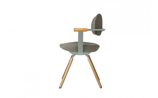 イトーキ バーテブラ03 （vertebra03）ワークチェア【 お客様組立品 ( かんたん組立 ) /   4本脚 回転 木タイプ/オークライト CD張地：L2/ダークオリーブ 本体：L4/ペールオリーブ / 柴田文江氏デザイン / 日本製 】  オフィスチェア デスクチェア ダイニングチェア KG-877CD-L4L2CF (KG-877CD-L4L2C)【EI097W】