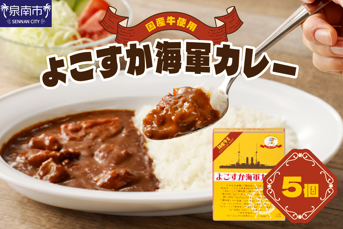 大阪府泉南市のふるさと納税 よこすか海軍カレー 5個セット カレー レトルトカレー レトルトカレーセット ビーフカレー 野菜カレー こだわりカレー 人気カレー 大人気カレー レトルト食品 常温保存
【002E-007】
