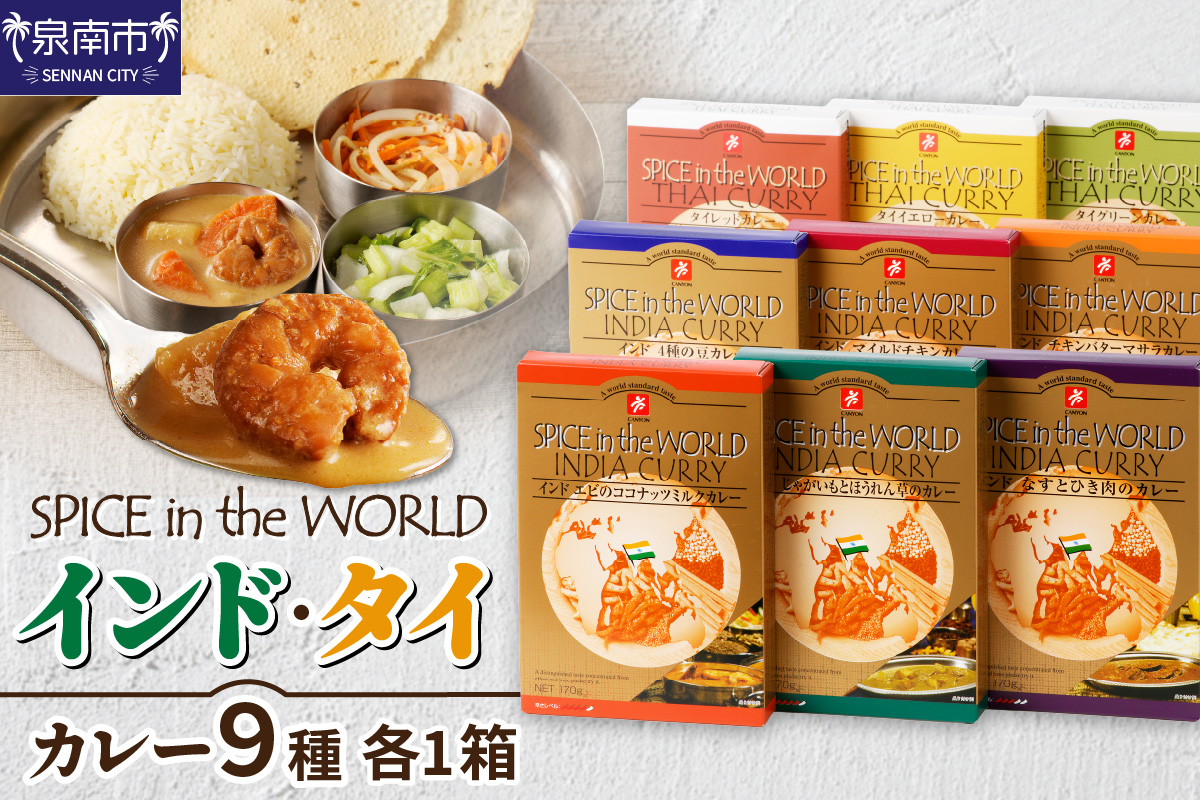 SPICE IN THE WORLD インド・タイカレー 9種セット カレー レトルトカレー レトルトカレーセット こだわりカレー インドカレー タイカレー スパイスカレー エスニックカレー 人気カレー 大人気カレー レトルト食品 常温保存[002D-014]