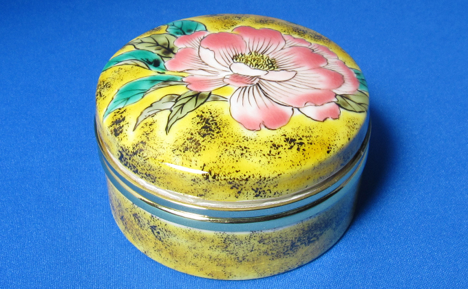 九谷焼オルゴール　吉田屋風しゃくやく a05 焼き物 民芸品 工芸品 雑貨 