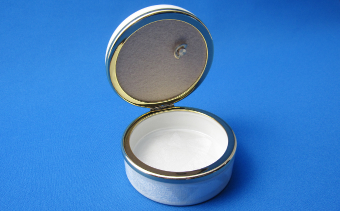 九谷焼オルゴール　銀彩（白） a05 焼き物 民芸品 工芸品 雑貨 