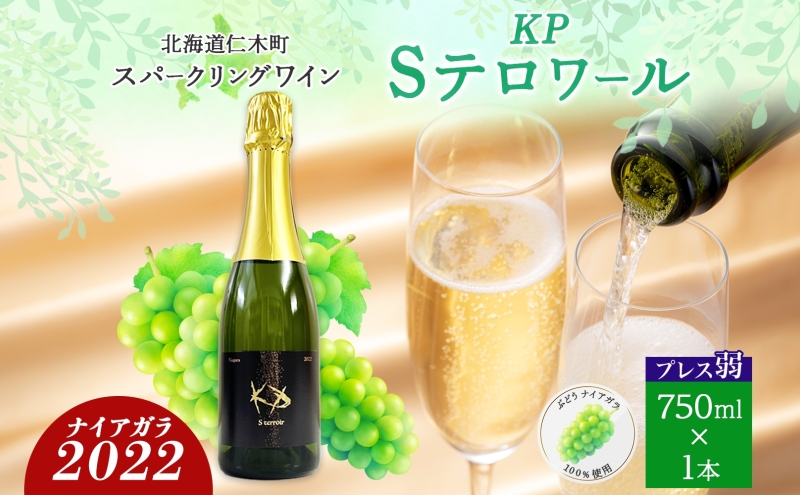 北海道産 スパークリング ワイン 750ml 1本 KPワイン Sテロワール ぶどう ナイアガラ 葡萄 ブドウ 白ワイン 辛口 酒 お酒 贈答 贈り物 お祝い ギフト 記念日 送料無料 