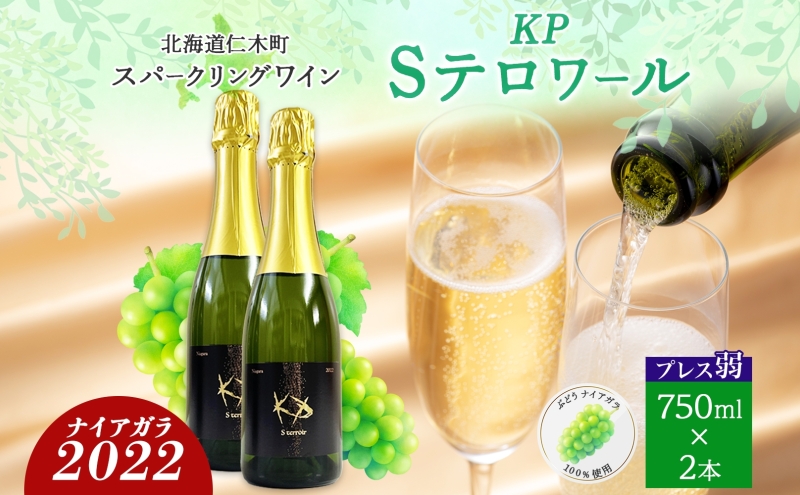 北海道産 スパークリング ワイン 750ml 2本 KPワイン Sテロワール ぶどう ナイアガラ 葡萄 ブドウ 白ワイン 辛口 酒 お酒 贈答 贈り物 お祝い ギフト 記念日 送料無料 