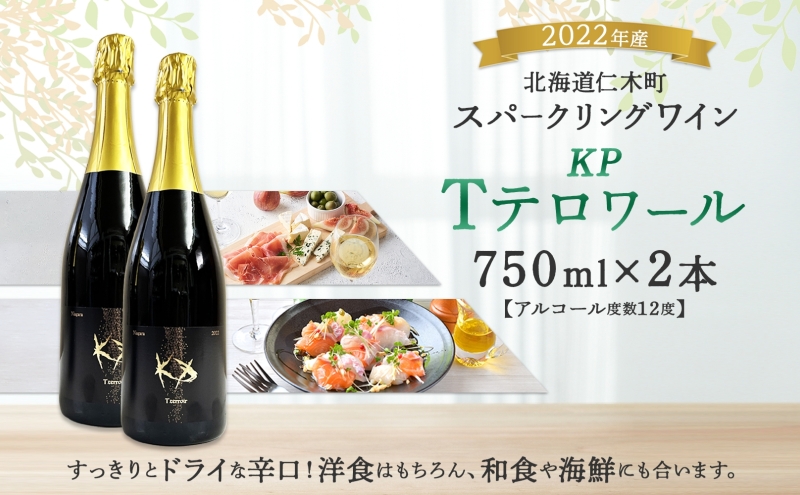 北海道産 スパークリング ワイン 750ml 2本 KPワイン Tテロワール ぶどう ナイアガラ 葡萄 ブドウ 白ワイン 辛口 酒 お酒 贈答 贈り物 お祝い ギフト 記念日 送料無料 