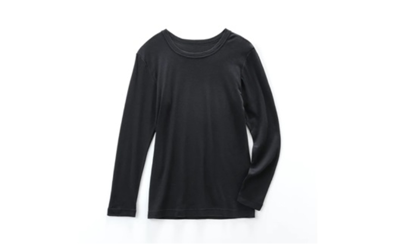 《絹生活研究所》インナー／メンズ／長袖／ブラック インナーウェア 下着 肌着 ファッション 服 男性 