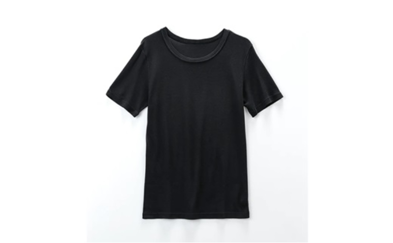 《絹生活研究所》インナー／メンズ／半袖／黒（2サイズ） インナーウェア 下着 肌着 Tシャツ ファッション 服 男性 