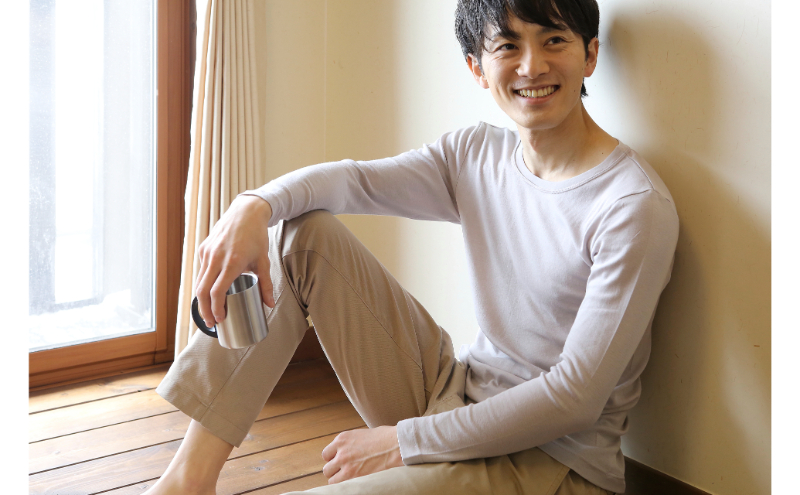 《絹生活研究所》インナー／メンズ／長袖／グレー インナーウェア 下着 肌着 ファッション 服 男性 