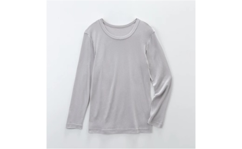 《絹生活研究所》インナー／メンズ／長袖／グレー インナーウェア 下着 肌着 ファッション 服 男性 