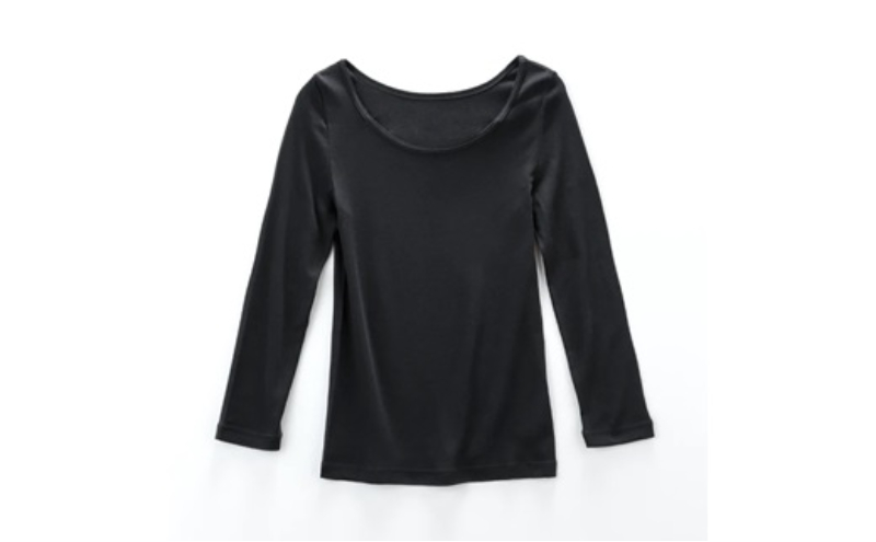 《絹生活研究所》インナー／レディース／8分袖／ブラック インナーウェア 下着 肌着 ファッション 服 女性 