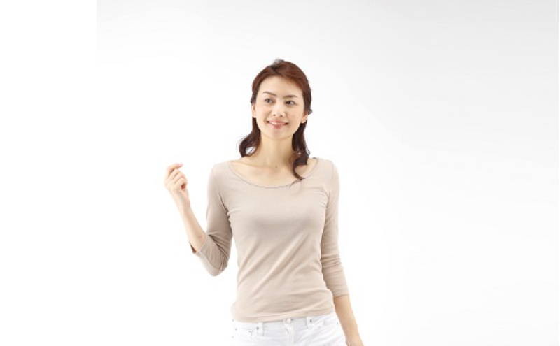 《絹生活研究所》インナー／レディース／8分袖／ベージュ インナーウェア 下着 肌着 ファッション 服 女性 