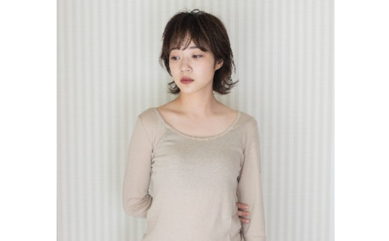 《絹生活研究所》インナー／レディース／8分袖／ベージュ インナーウェア 下着 肌着 ファッション 服 女性 