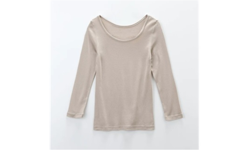 《絹生活研究所》インナー／レディース／8分袖／ベージュ インナーウェア 下着 肌着 ファッション 服 女性 