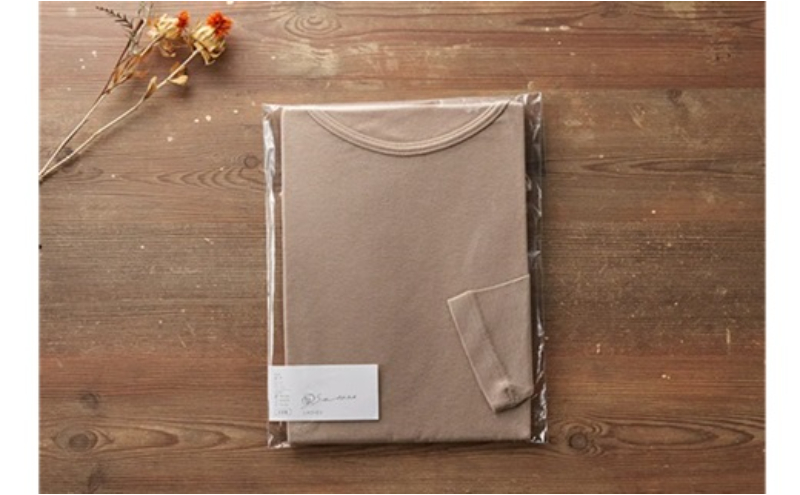 《絹生活研究所》インナー／レディース／8分袖／ベージュ インナーウェア 下着 肌着 ファッション 服 女性 