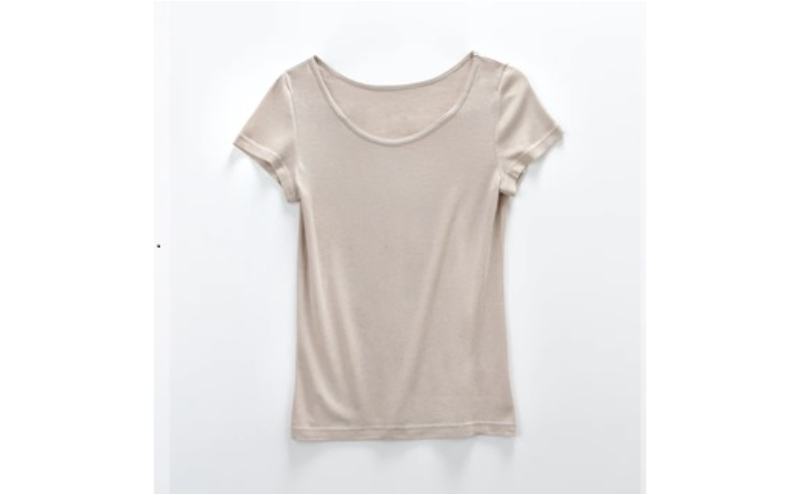 《絹生活研究所》インナー／レディース／フレンチ袖／ベージュ（3サイズ） インナーウェア 下着 肌着 Tシャツ ファッション 服 女性 