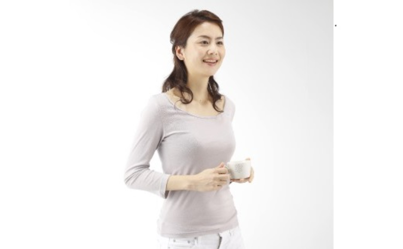 [絹生活研究所]インナー/レディース/8分袖/グレー インナーウェア 下着 肌着 ファッション 服 女性