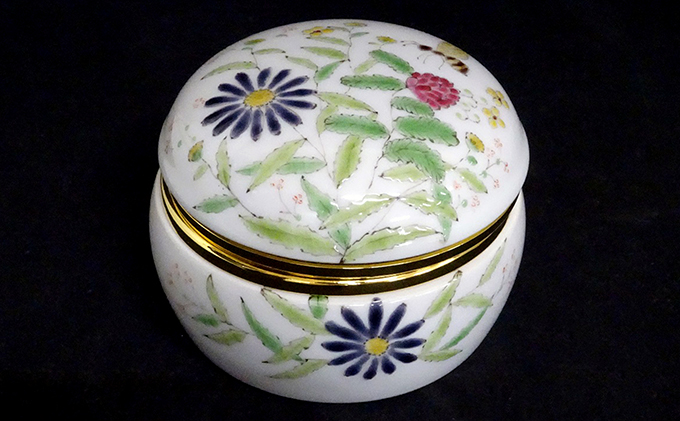 九谷焼オルゴール　花と虫 a05 焼き物 民芸品 工芸品 雑貨 