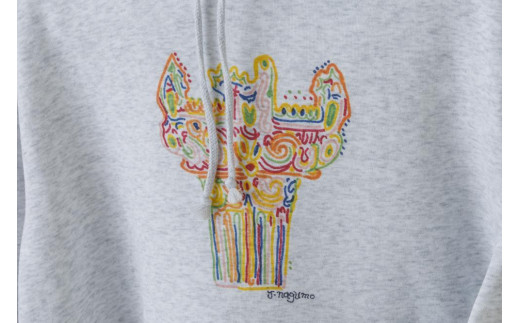 「旅する縄文」パーカー 十日町土器01 アッシュ ファッション メンズ レディース 裏起毛パーカー 