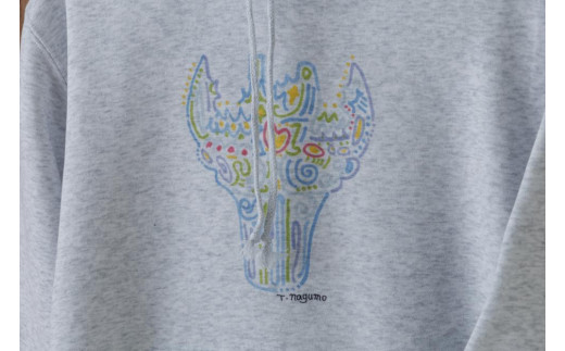 「旅する縄文」パーカー 十日町土器02 アッシュ ファッション メンズ レディース 裏起毛パーカー 