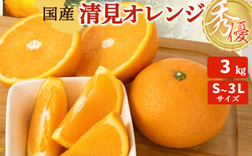 【和歌山県有田郡湯浅町】ZT6401_【2026年先行予約】清見オレンジ 秀優 3kg S〜3Lサイズ