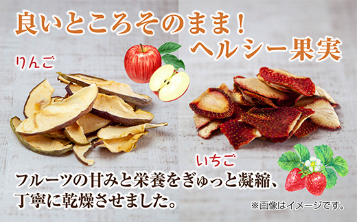 ドライフルーツ 2種(りんご いちご)／乾燥りんご 乾燥いちご 林檎 リンゴ イチゴ 苺 無添加 砂糖不使用 国産 食品 フルーツ 果物 保存食 ギフト グルメ お取り寄せ はぴふる 新潟県 十日町市 