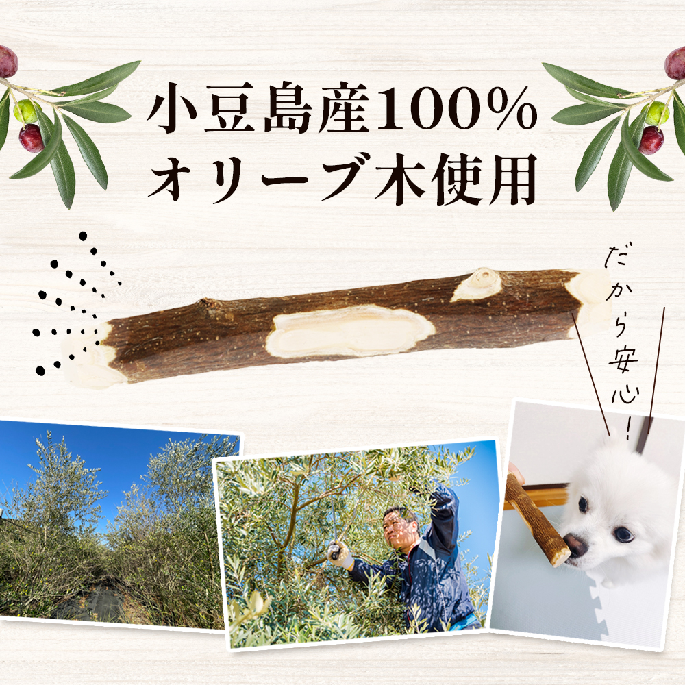 【 小豆島 】 小豆島産 オリーブの犬用はみが木 M(中型犬用) 3袋入 ペット 健康 犬 いぬ イヌ 歯磨き 歯みがき ハミガキ オリーブ オリーブ木 犬用 中型犬 香川 香川県 土庄 土庄町