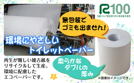 2ヵ月連続2回 定期便 トイレットペーパー ダブル 32.5m 20ロール 無包装 香りなし 日本製 日用品 備蓄 再生紙 リサイクル 業務用 NPO法人支援センターあんしん 新潟県 十日町市 消耗品 生活必需品 エコ製品 