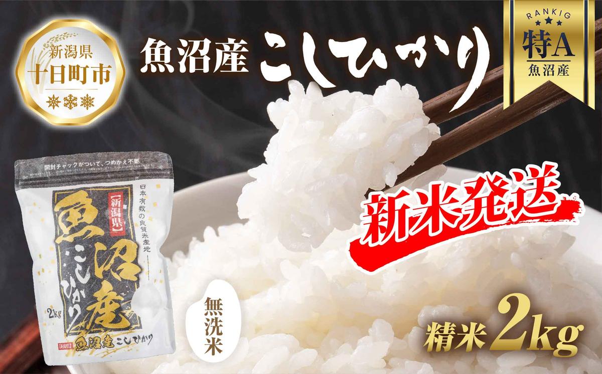 【新潟県十日町市】【令和7年産 新米予約】 無洗米 魚沼産 コシヒカリ 2kg 精米 農家のこだわり 新潟県 十日町市 お米 こめ 白米 コメ 食品 人気 おすすめ 送料無料 ご飯 ブランド米 銘柄米