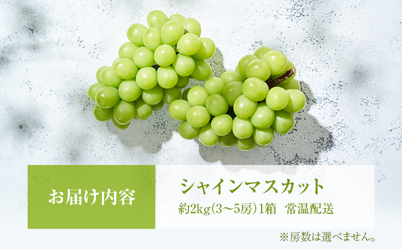 シャインマスカット 約2kg 3～5房 ぶどう 葡萄 フルーツ 岡山 高梁市産 